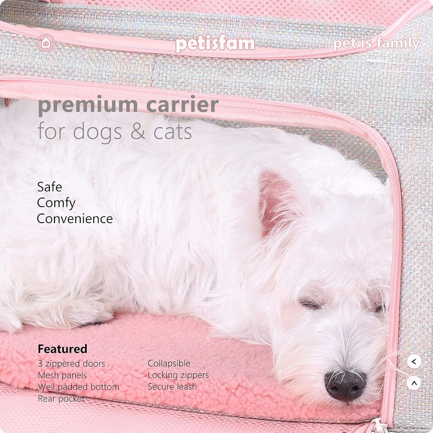 Soft Cute Travel Pet Carrier Bag for Medium Cats, Kitty and Puppy, Fantasy Pink, M